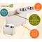 Show in main carousel: New Age Pet ECOFLEX Piedmont Double Diner Elevated Dog Bowls & Storage, Antique White, 4-cup slide 9 of 12