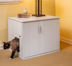 New Age Pet ECOFLEX Promax LitterLoo Cover Table Cat Litter Box Enclosure, Antique White
