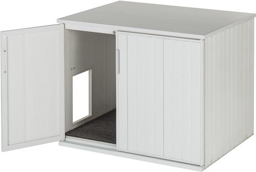 Show full view: New Age Pet ECOFLEX Promax LitterLoo Cover Table Cat Litter Box Enclosure, Antique White slide 6 of 11