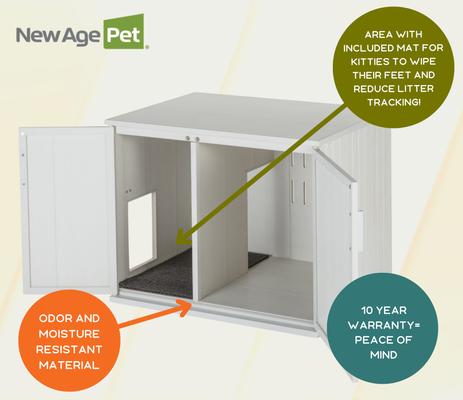Show full view: New Age Pet ECOFLEX Promax LitterLoo Cover Table Cat Litter Box Enclosure, Antique White slide 9 of 11