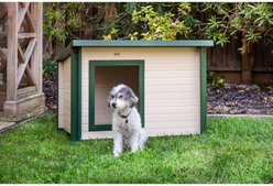 New Age Pet ECOFLEX Rustic Lodge Style Outdoor Dog House, Tan, Medium