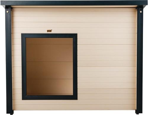 Show full view: New Age Pet ECOFLEX Rustic Lodge Style Outdoor Dog House, Tan, Medium slide 3 of 11