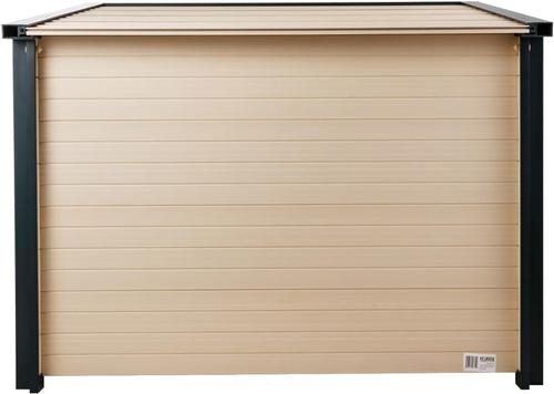 Show full view: New Age Pet ECOFLEX Rustic Lodge Style Outdoor Dog House, Tan, Medium slide 5 of 11