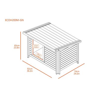 Show full view: New Age Pet ECOFLEX Rustic Lodge Style Outdoor Dog House, Tan, Medium slide 6 of 11