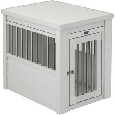 New Age Pet New Age Pet ECOFLEX Single Door Furniture Style Dog Crate & End Table, Antique White, Small