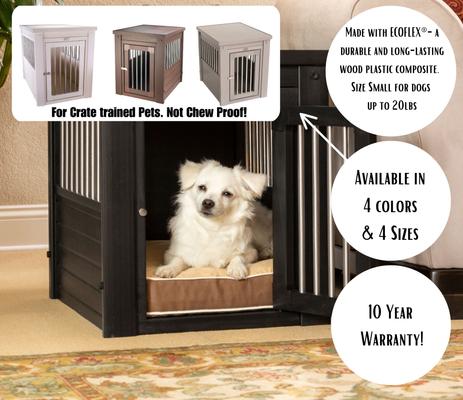 Show full view: New Age Pet ecoFLEX Single Door Furniture Style Dog Crate & End Table, Antique White, 23 inch slide 8 of 12