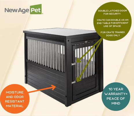 Show full view: New Age Pet ecoFLEX Single Door Furniture Style Dog Crate & End Table, Espresso, 35 inch slide 9 of 13