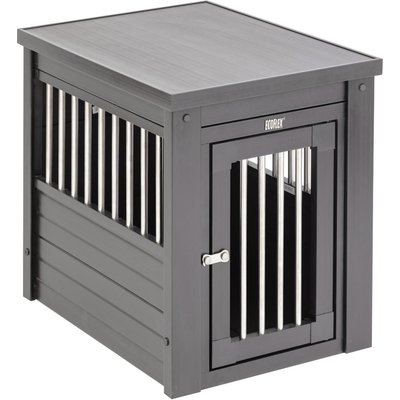 New Age Pet New Age Pet ECOFLEX Single Door Furniture Style Dog Crate & End Table, Grey, Small