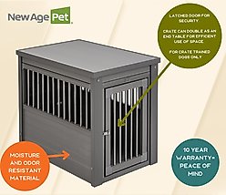 New Age Pet ecoFLEX Single Door Furniture Style Dog Crate & End Table, Grey, 29 inch slide 2 of 9
