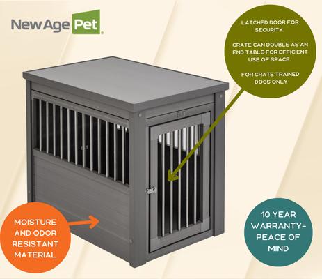 Show full view: New Age Pet ecoFLEX Single Door Furniture Style Dog Crate & End Table, Grey, 29 inch slide 9 of 13