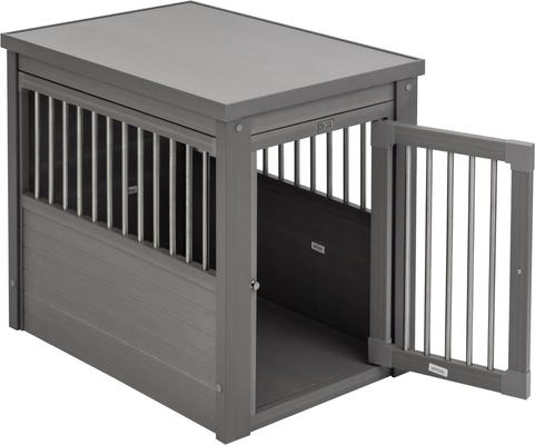 Show full view: New Age Pet ecoFLEX Single Door Furniture Style Dog Crate & End Table, Grey, 29 inch slide 5 of 13