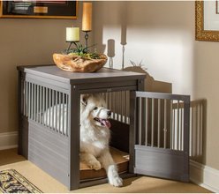 New Age Pet ecoFLEX Single Door Furniture Style Dog Crate & End Table, Grey, 35 inch