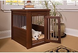 New Age Pet ecoFLEX Single Door Furniture Style Dog Crate & End Table, Russet, 23 inch