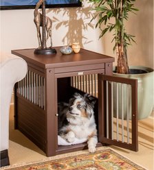 New Age Pet ecoFLEX Single Door Furniture Style Dog Crate & End Table, Russet, 29 inch