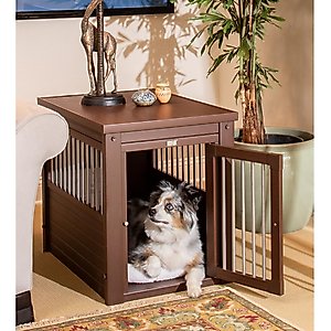 New Age Pet ecoFLEX Single Door Furniture Style Dog Crate & End Table, Russet, 29 inch