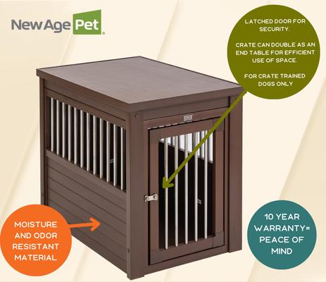 Show full view: New Age Pet ecoFLEX Single Door Furniture Style Dog Crate & End Table, Russet, 29 inch slide 9 of 13
