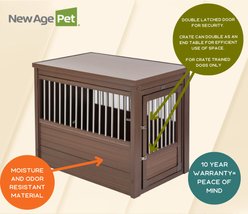New Age Pet ECOFLEX Single Door Furniture Style Dog Crate & End Table, Russet Brown, Large slide 2 of 8