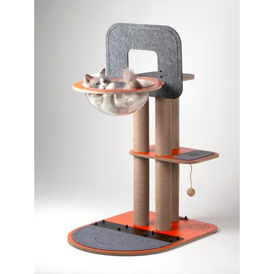 New Age Pet New Age Pet Purr & Play Kitty Basketball Hoop Cat Scratcher Toy, Orange