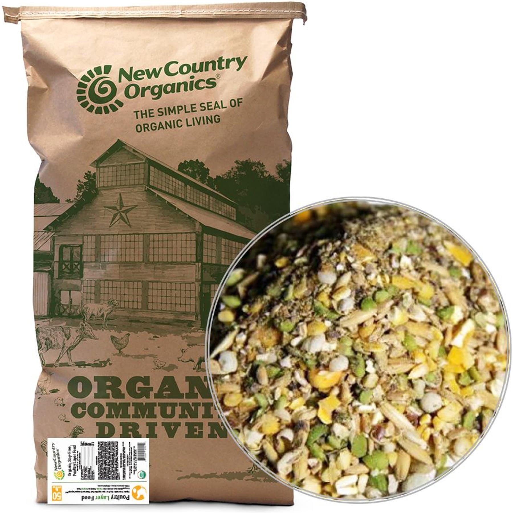 New Country Organics Classic Grind Layer Chicken Feed, 50-lb bag