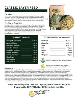 Show full view: New Country Organics Classic Layer Feed 17% Protein Chicken Feed, 25-lb bag slide 3 of 5