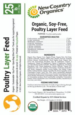 Show full view: New Country Organics Classic Layer Feed 17% Protein Chicken Feed, 25-lb bag slide 4 of 5