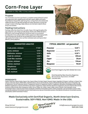 Show full view: New Country Organics Corn-Free Layer Chicken Feed, 50-lb bag slide 3 of 8