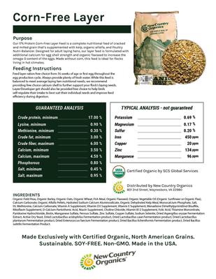 Show full view: New Country Organics Corn-Free & Soy-Free 17% Protein Grain Chicken Feed, 25-lb bag slide 3 of 5