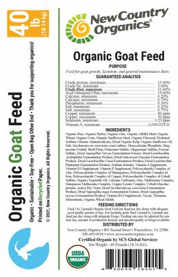 Show full view: New Country Organics Goat Feed, 40-lb bag slide 4 of 8