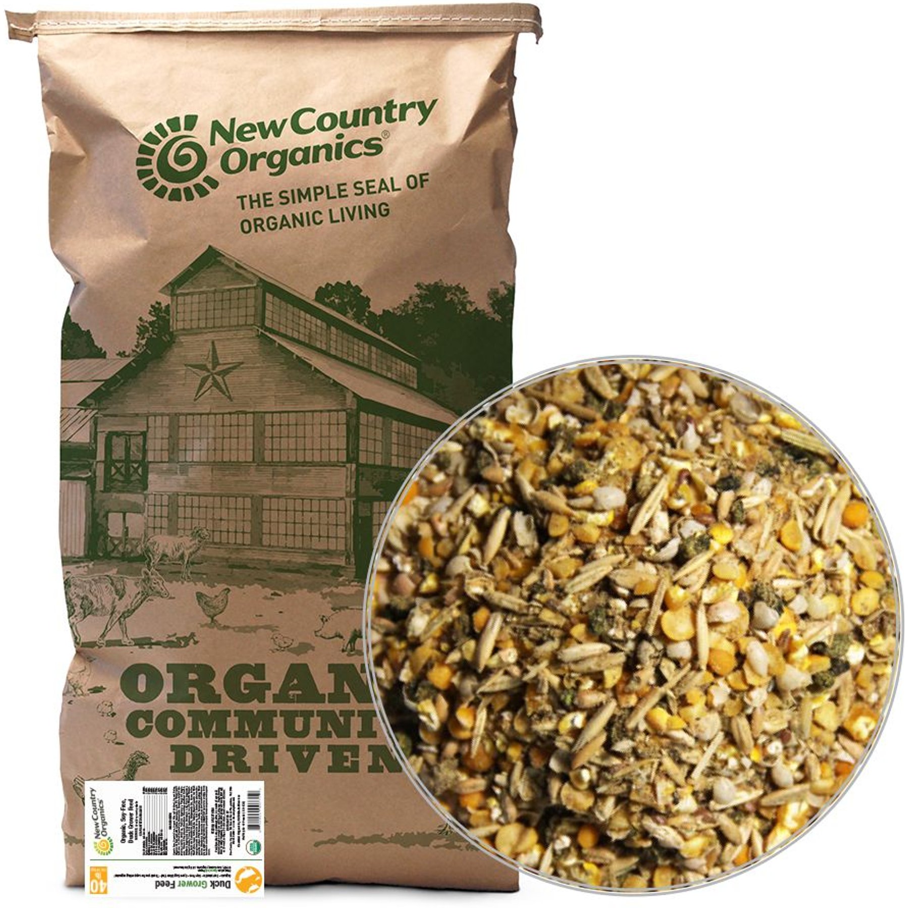 New Country Organics Grower Duck Feed, 40-lb bag