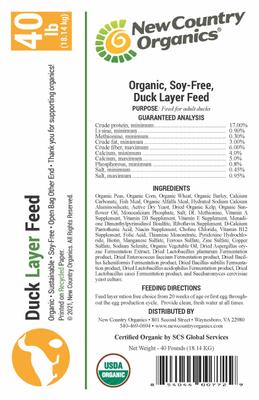 Show full view: New Country Organics Layer Duck Feed, 40-lb bag slide 3 of 8
