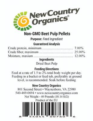 Show full view: New Country Organics Non-GMO Beet Pulp Pellets Horse Supplement, 40-lb bag slide 4 of 8
