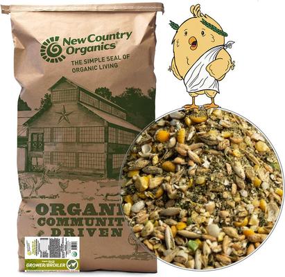 Show full view: New Country Organics Organic Olive Oil Grower Broiler Chicken Feed, 40-lb bag slide 1 of 8