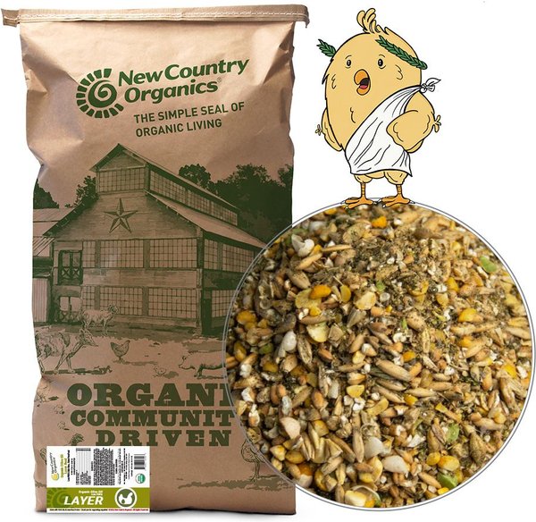 Show full view: New Country Organics Organic Olive Oil Layer Chicken Feed, 40-lb bag slide 1 of 9