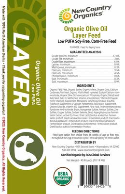 Show full view: New Country Organics Organic Olive Oil Starter Chicken Feed, 40-lb bag slide 4 of 8