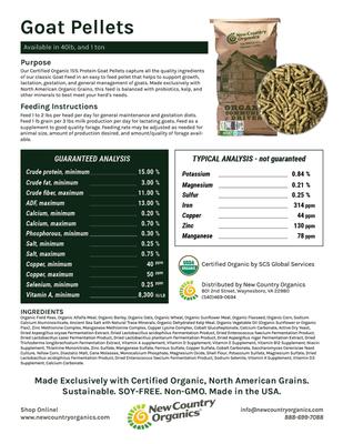Show full view: New Country Organics Pellets Goat Feed, 40-lb bag slide 3 of 8