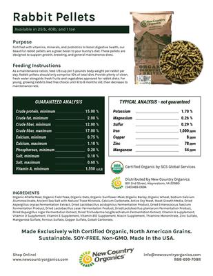 Show full view: New Country Organics Rabbit Pellets Feed, 40-lb bag slide 3 of 8