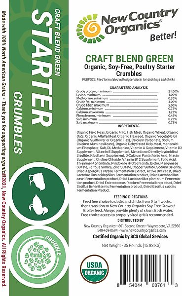 Show full view: New Country Organics Starter Crumble Chicks & Ducklings Chicken Feed, 35-lb bag slide 4 of 8