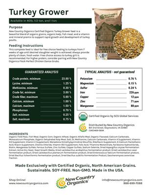 Show full view: New Country Organics Turkey Grower Turkey Feed, 40-lb bag slide 3 of 8