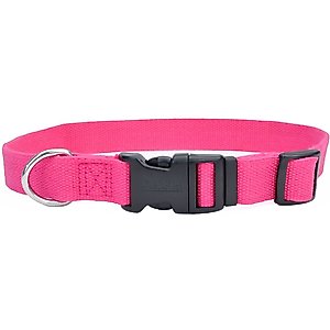 New Earth Soy Adjustable Dog Collar, Fuchsia, XX-Small: 6-8-in neck, 3/8-in wide