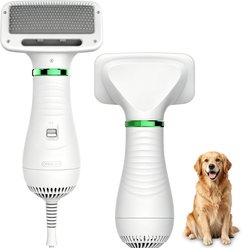 Newget 2-in-1 Constant Temperature Grooming Tool Dog & Cat Hair Dryer & Comb with Adjustable Wind, Temperature Gears, Detachable Anti-Tangle Grooming Brush & Lightweight Home Grooming Accessory