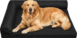 Newget L-Shaped Sofa with Neck Support Pillow, Breathable Air Circulation Fabric Four Seasons Usable Rest Dog & Cat Bed, Medium