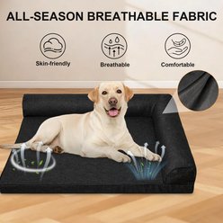 Newget L-Shaped Sofa with Neck Support Pillow, Breathable Air Circulation Fabric Four Seasons Usable Rest Dog & Cat Bed, Medium slide 2 of 7