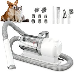 Newget Multifunctional 3-in-1 Trimmer Comb Portable Grooming Device Dog Clipper with Vacuum Suction, Transparent View Window & Detachable Washable Hair Cup