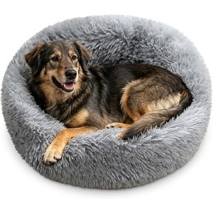 NEWGET Thickened Fluffy Warm Nest Donut Plush Dog & Cat Bed