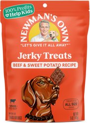 Newman's Own Beef Jerky Beef & Sweet Potato Recipe Dog Treats, 5-oz bag