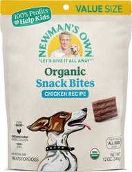 Newman's Own Organics Snack Bites Chicken Recipe Grain-Free Dog Treats, 12-oz bag