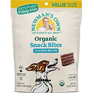 Newman's Own Organics Snack Bites Chicken Recipe Grain-Free Dog Treats, 12-oz bag