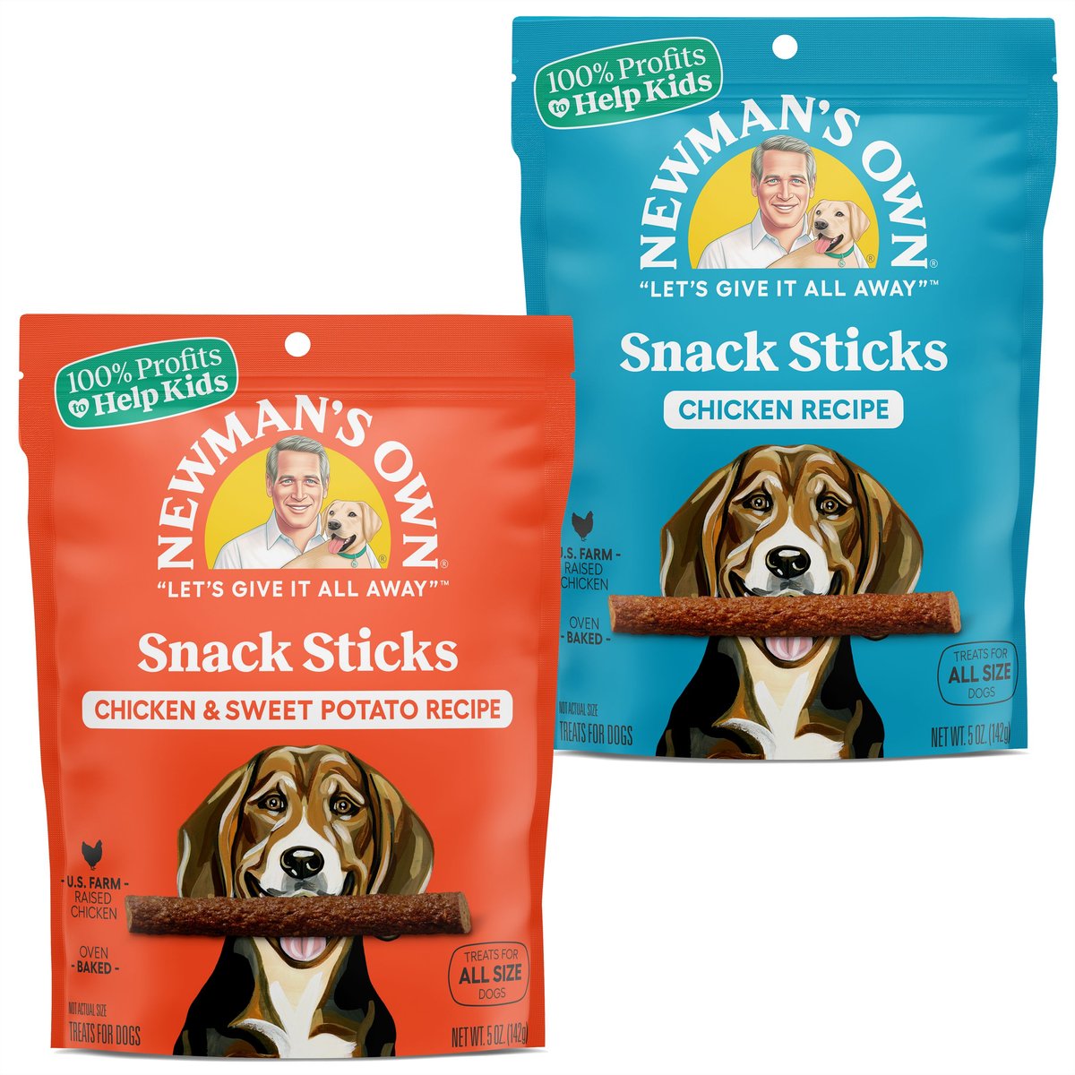 Newman's Own Snack Sticks Chicken + Chicken & Sweet Potato Recipe Dog Treats