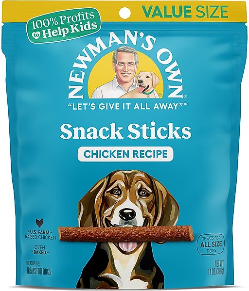 Newman's Own Snack Sticks Chicken Recipe Grain-Free Dog Treats