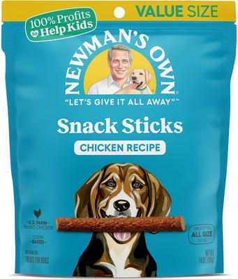 NEWMAN'S OWN Snack Sticks Chicken Recipe Grain-Free Dog Treats, 14